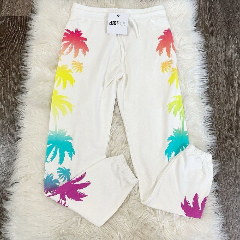 NWT Beach Riot Womens Palm Madness Sweatpants Size XS‎ Beach Vacation Travel - Picture 3 of 6